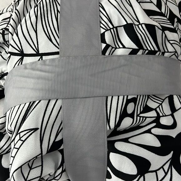 Ladies Multi -Style Reversible Faux Wrap w Belt by Serra Black / White Oeko Tex - Picture 9 of 10